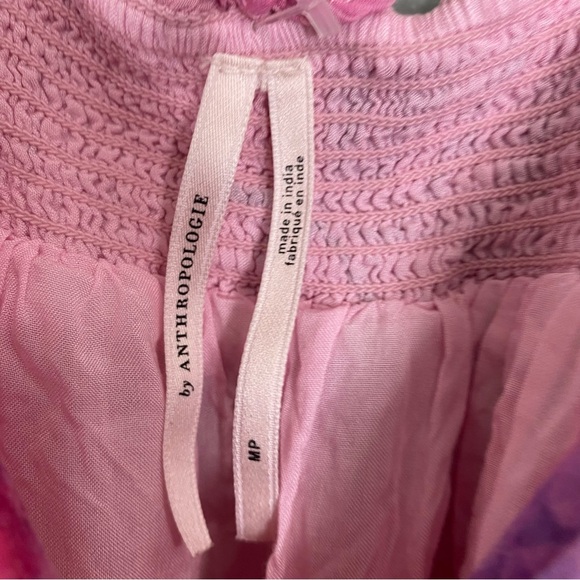 Anthropologie Alissa Tiered Floral Pink Maxi Dress Watercolor Medium Petite - Picture 6 of 10